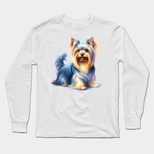 Silky Terrier Watercolor - Beautiful Dog Long Sleeve T-Shirt